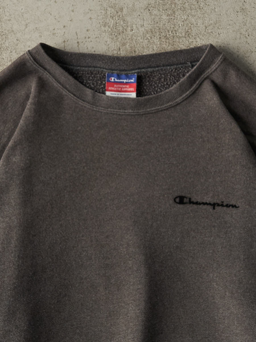 Vintage 90s Charcoal Grey Champion Logo Crewneck (L)