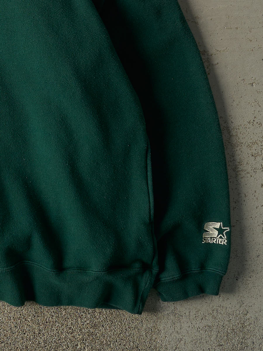 Vintage 90s Green Green Bay Packers Embroidered Quarter Button Hoodie (XXL)