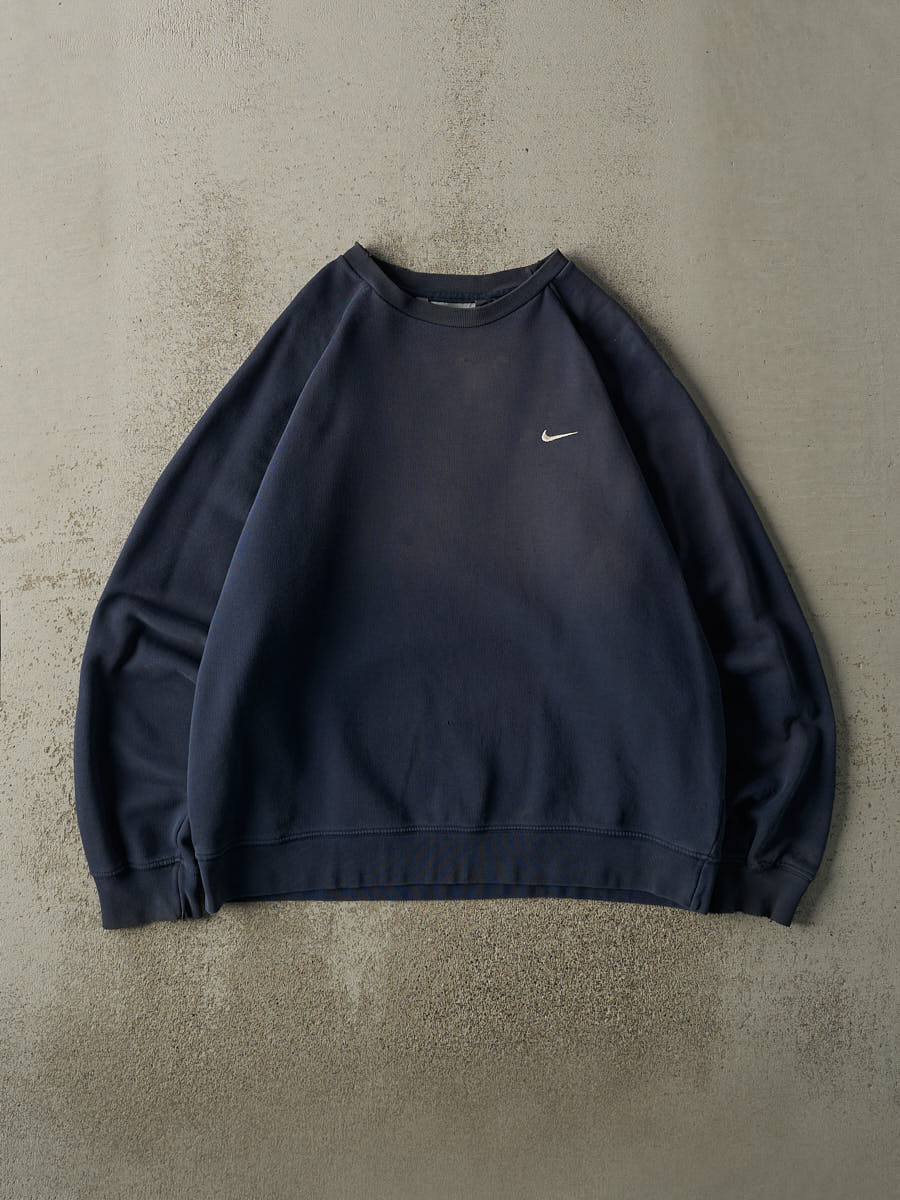 Vintage Y2K Navy Blue Nike Embroidered Crewneck (XL)