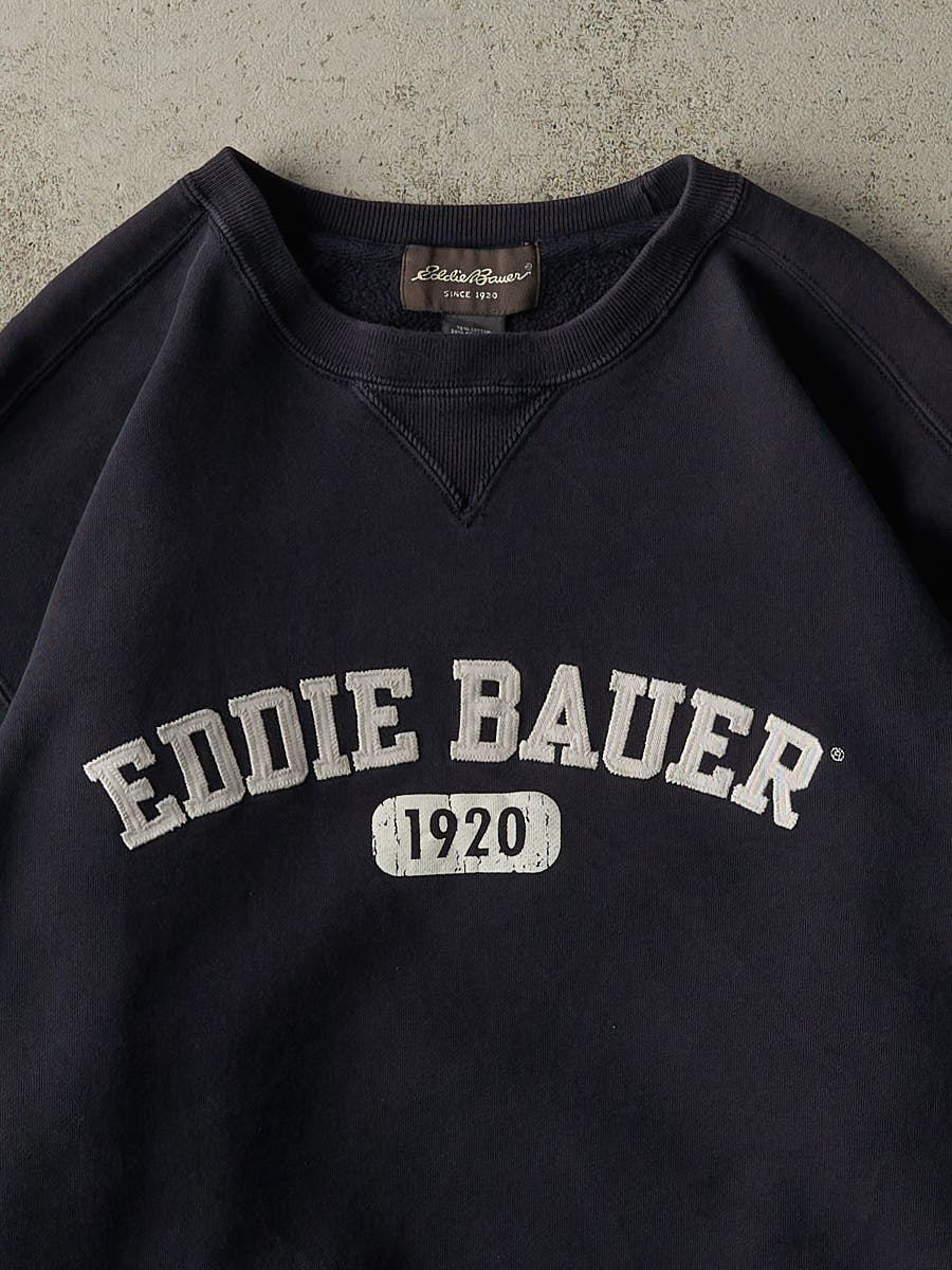 Vintage Y2K Navy Blue Eddie Bauer Logo Crewneck (XXL)