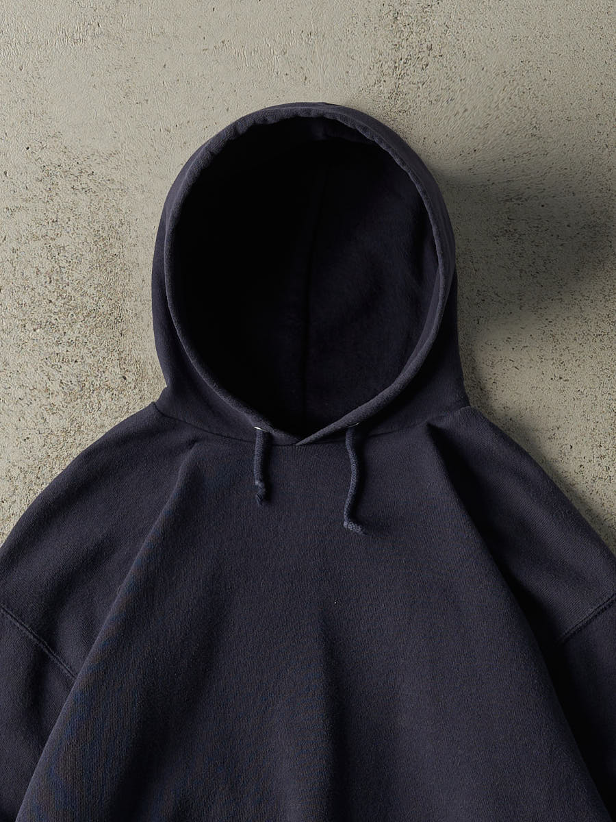 Vintage 90s Navy Blue Blank Hoodie (S/M)