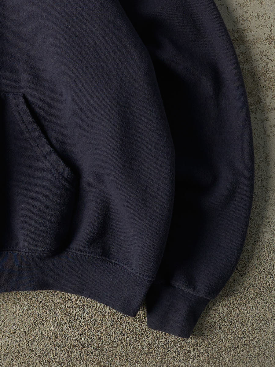 Vintage 90s Navy Blue Blank Hoodie (S/M)