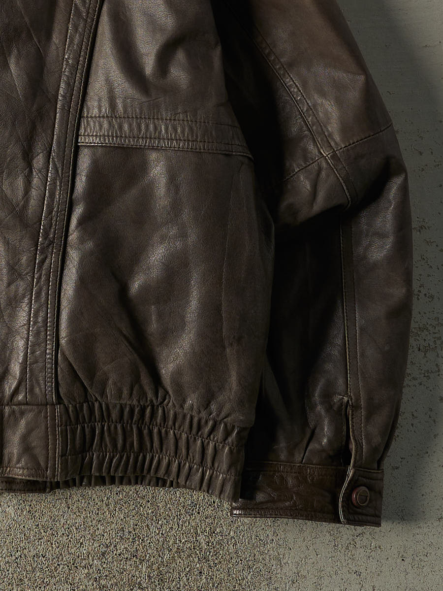 Vintage 90s Brown Danier Leather Jacket (L/XL)