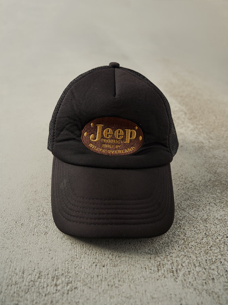 Vintage Y2K Black Jeep Embroidered Foam Trucker Hat