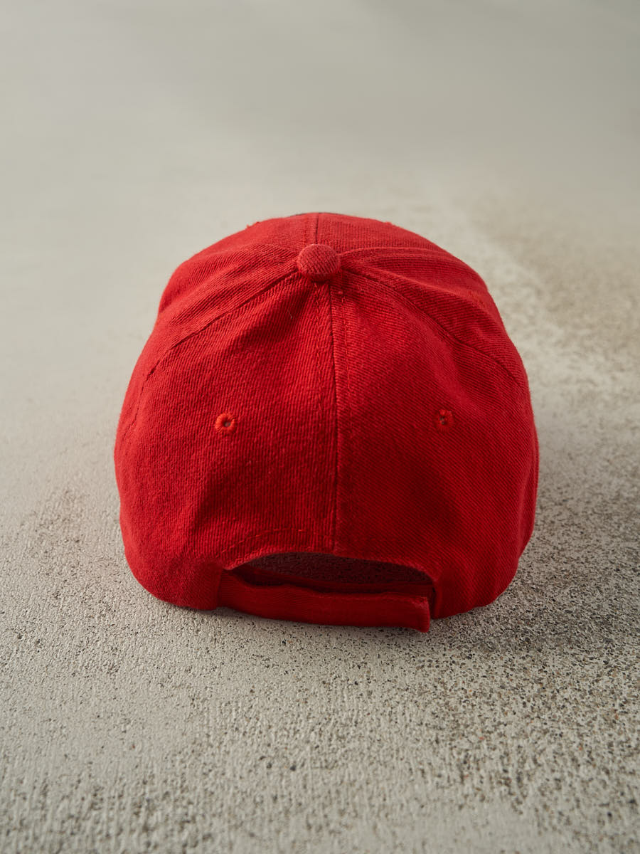 Vintage Y2K Red Embroidered Ferrari Velcro Hat