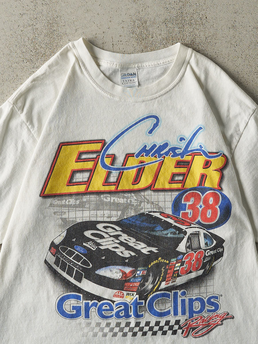 Vintage Y2K White Christian Elder Nascar Racing Tee (L)