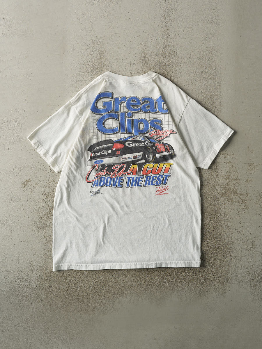 Vintage Y2K White Christian Elder Nascar Racing Tee (L)