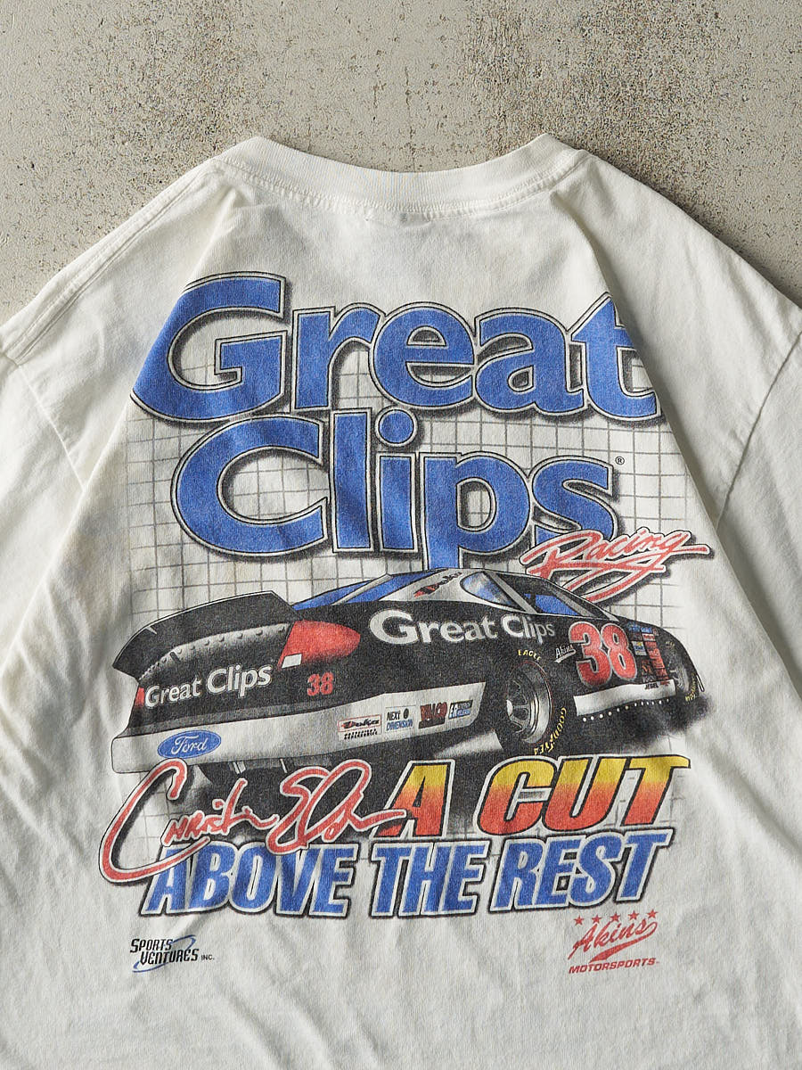 Vintage Y2K White Christian Elder Nascar Racing Tee (L)