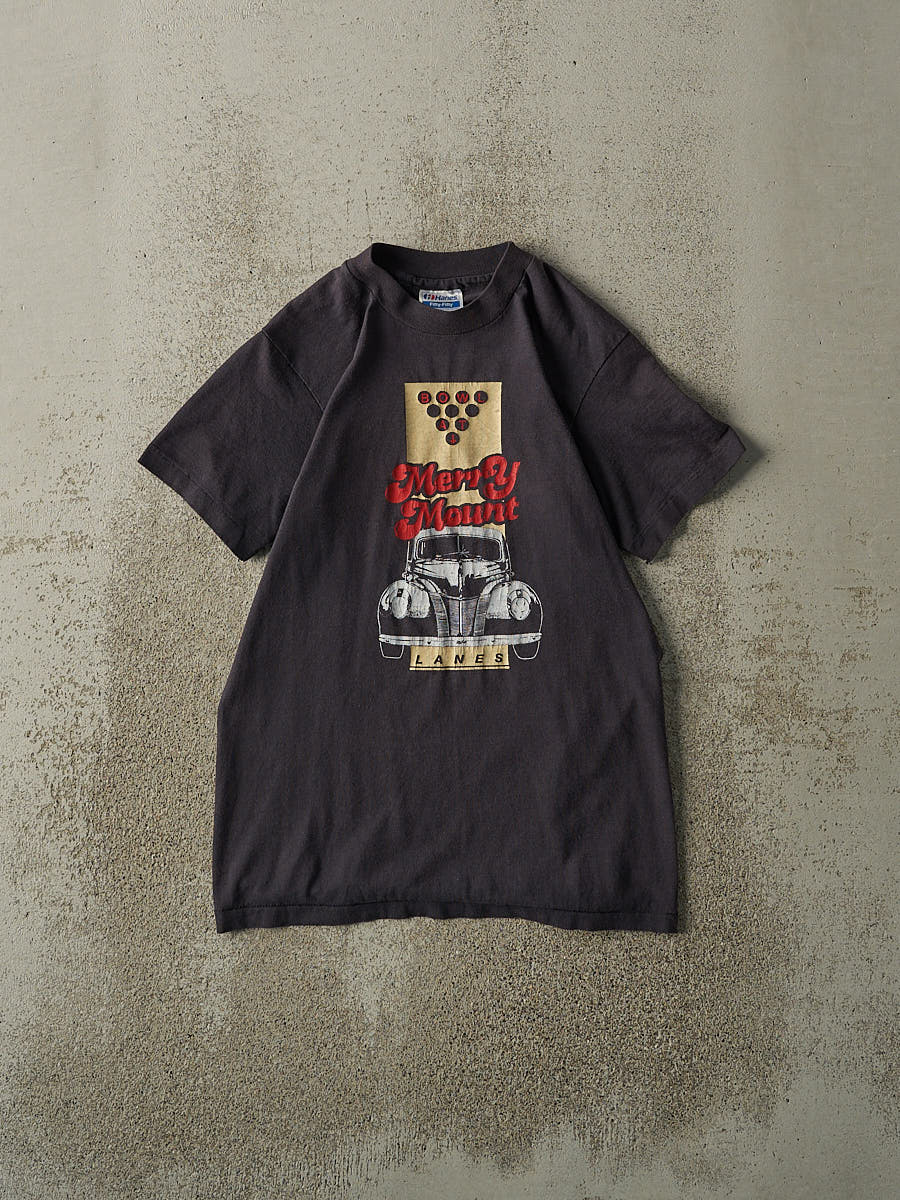 Vintage 80s Faded Black Bowl at Merry Mount Lanes Bowling Single Stitch Tee (XS/S)