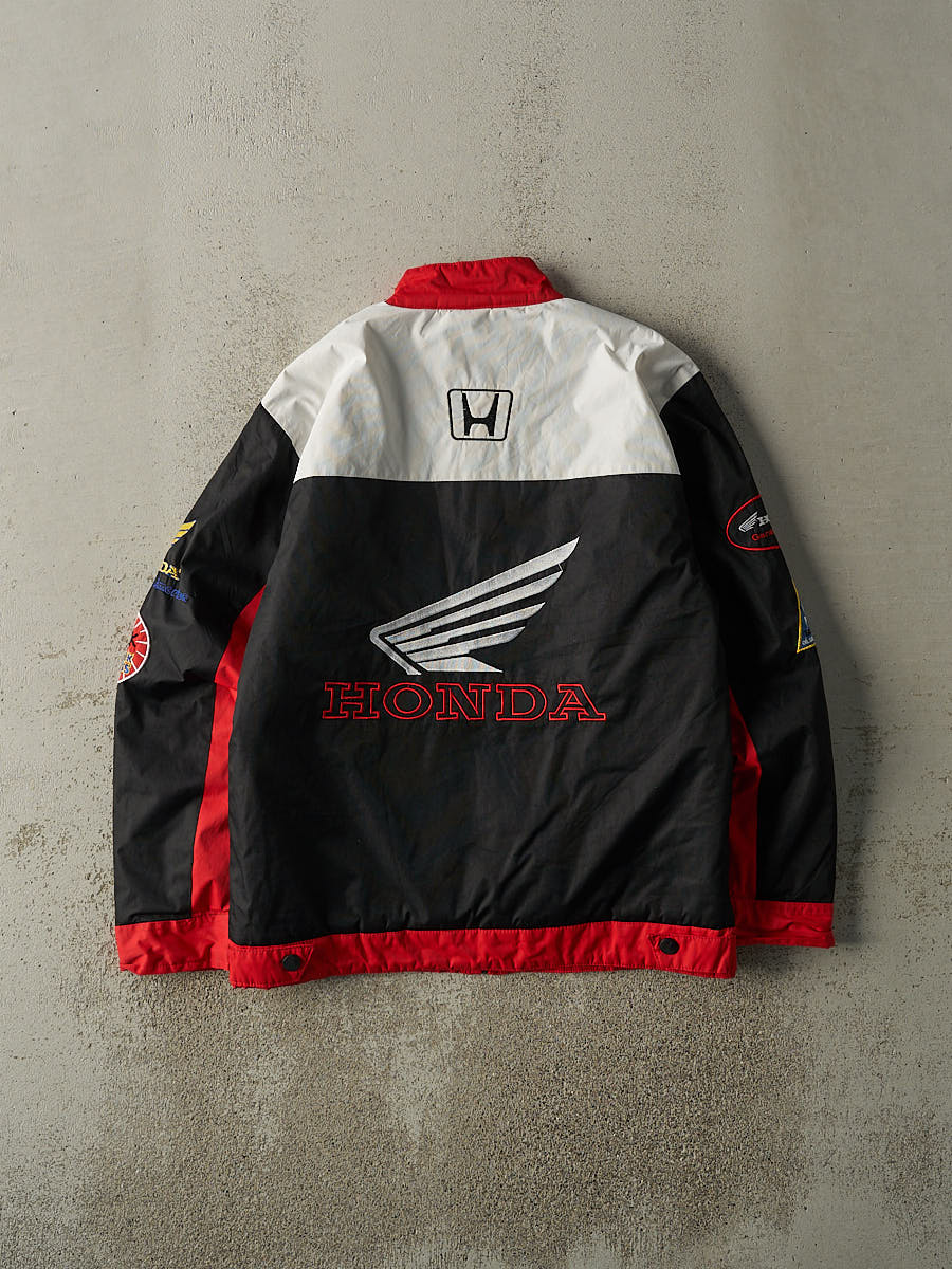 Vintage Y2K Red, White & Black Honda Racing Jacket (L)