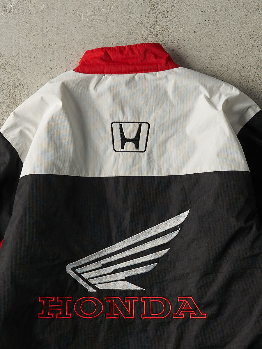 Vintage Y2K Red, White & Black Honda Racing Jacket (L)
