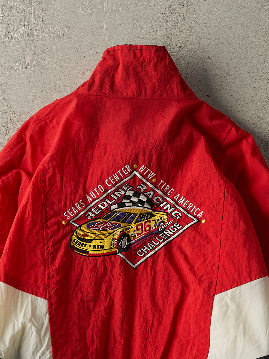 Vintage 90s Red, White & Black Redline Racing Challenge Windbreaker Jacket (XL)