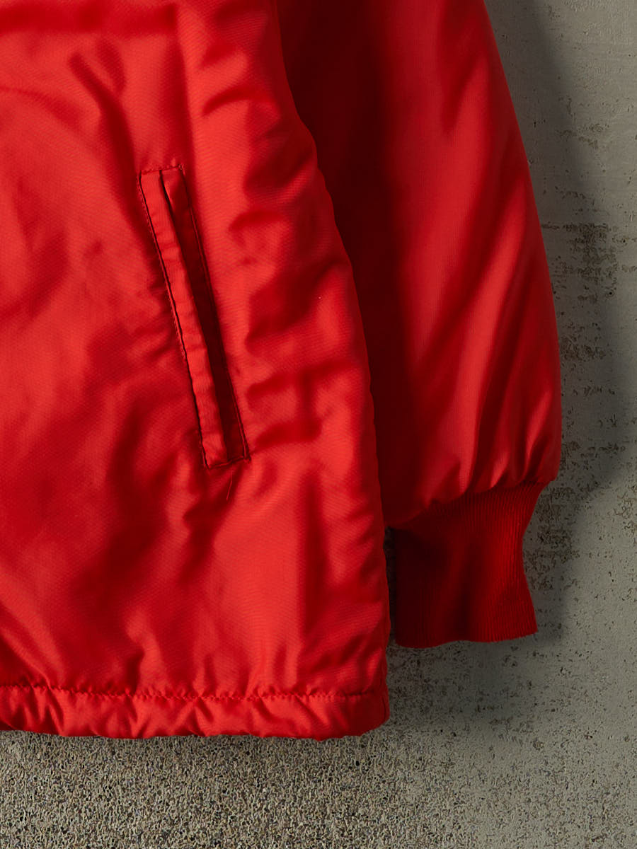 Vintage 70s Red Chevrolet Light Puffer Coat (M/L)