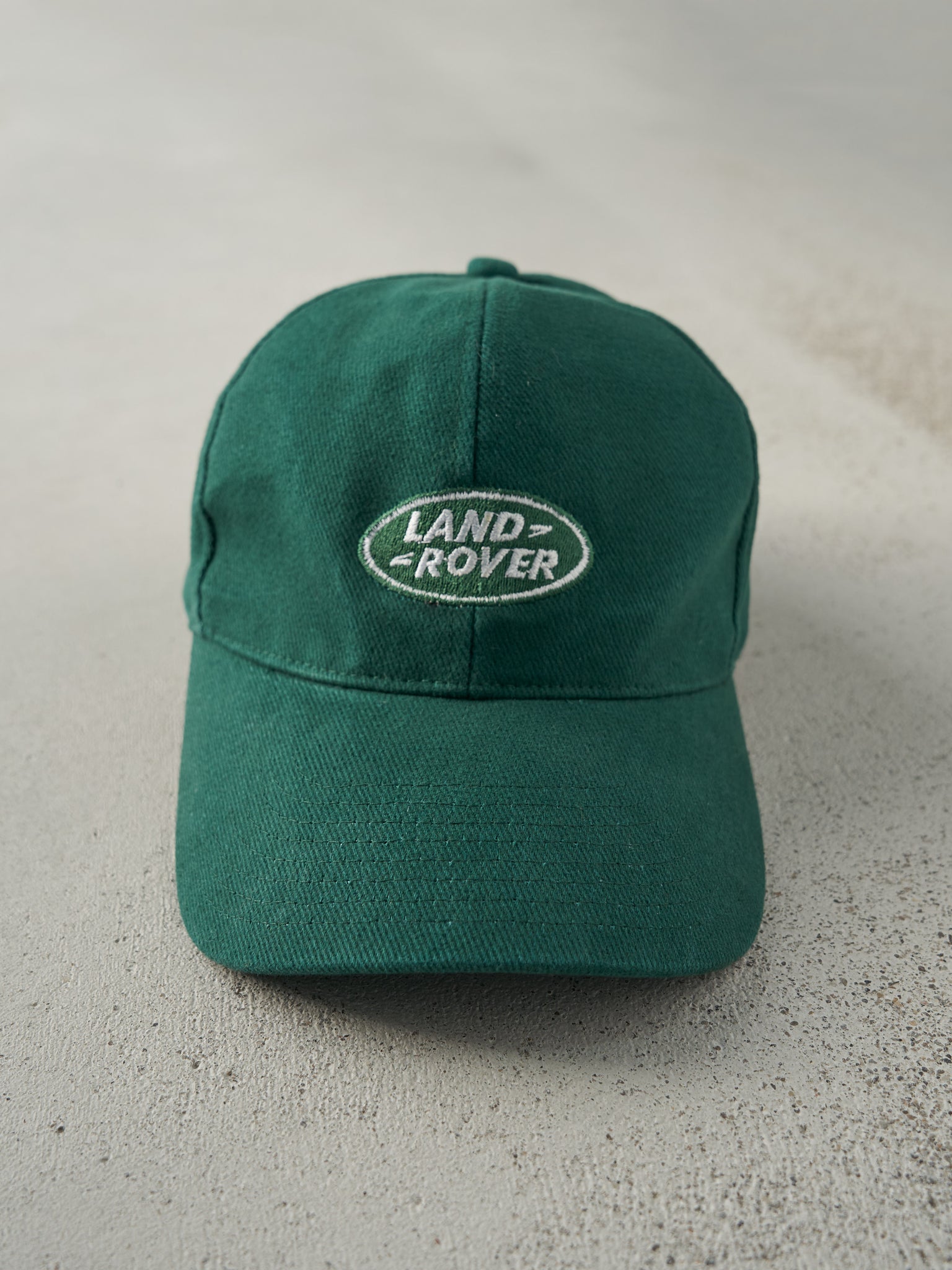 Vintage 90s Green Embroidered Land Rover Strap Back Hat