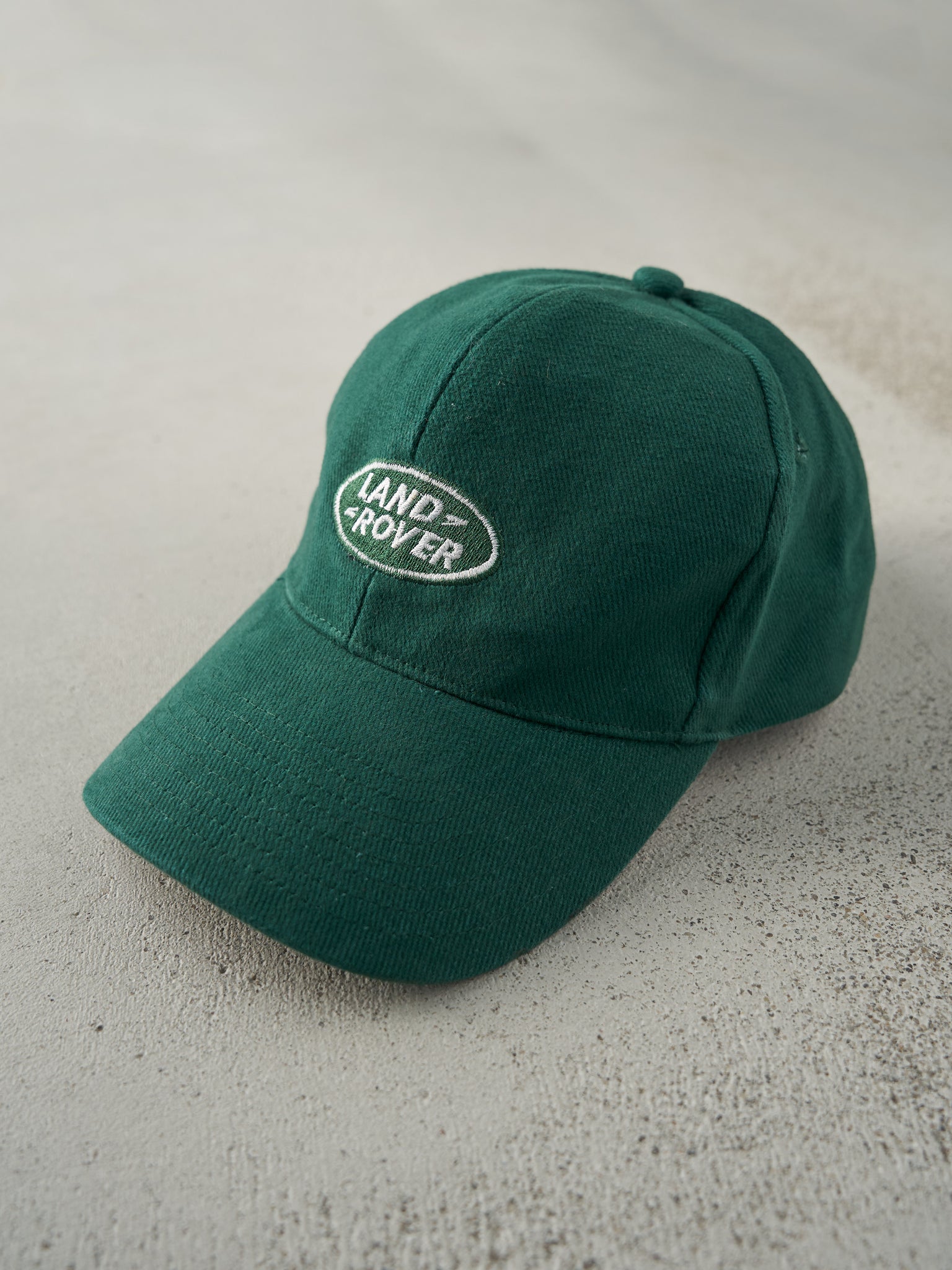 Vintage 90s Green Embroidered Land Rover Strap Back Hat