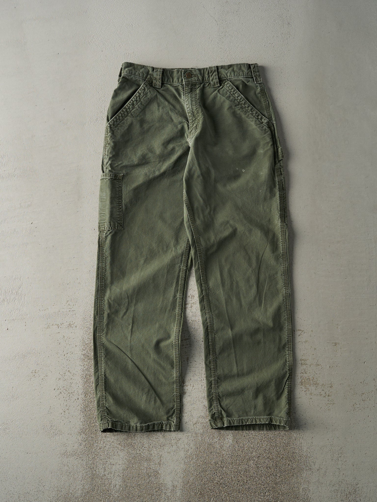 Vintage Y2K Green Carhartt Lightweight Carpenter Pants (31x31)