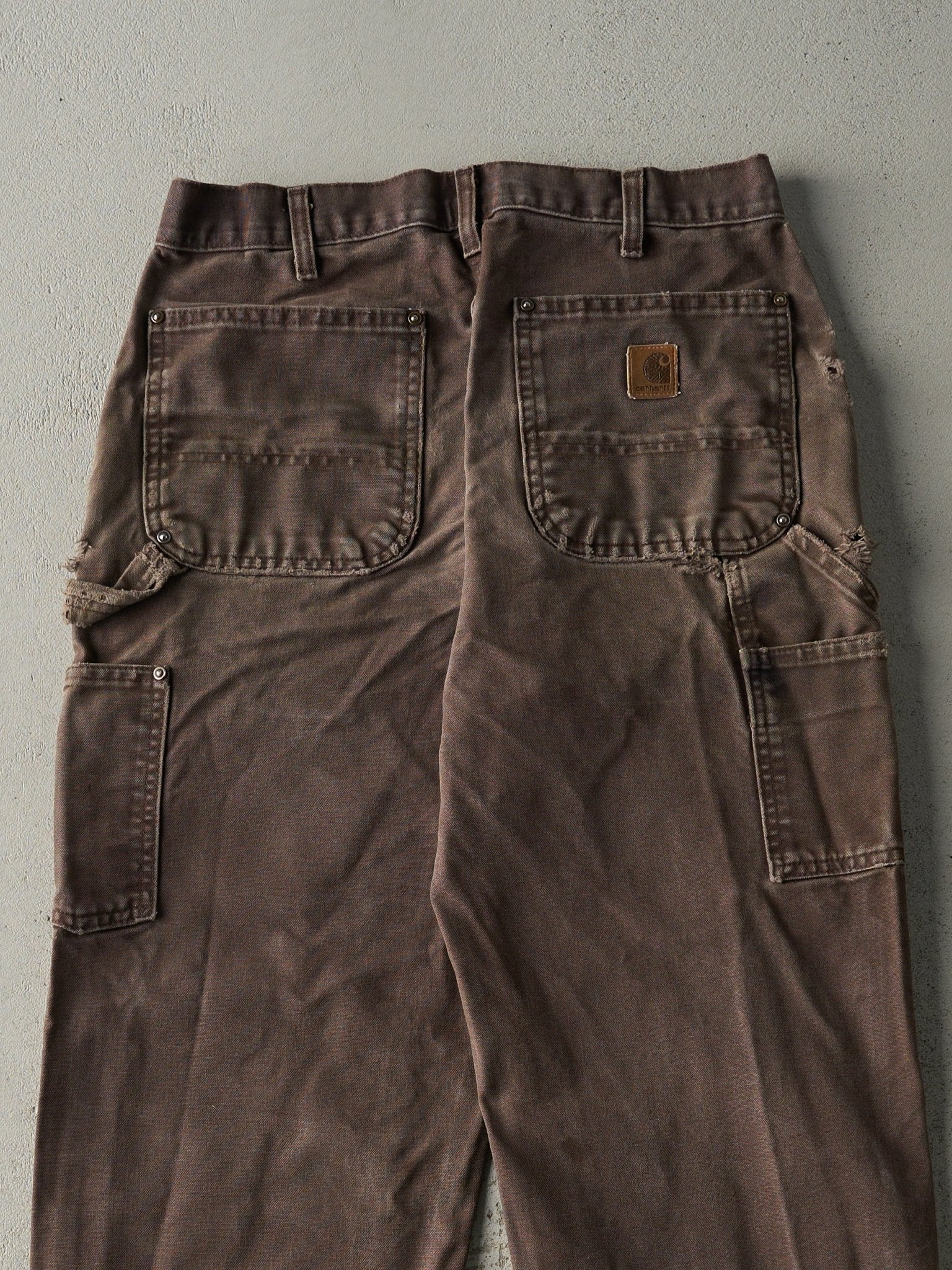 Vintage Y2K Brown Dungaree Fit Carhartt Double Knee Carpenter Pants (31.5x34)