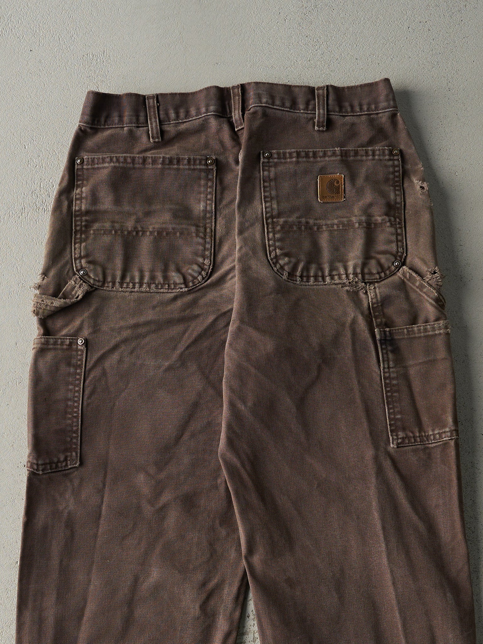 Vintage Y2K Brown Dungaree Fit Carhartt Double Knee Carpenter Pants (31.5x34)