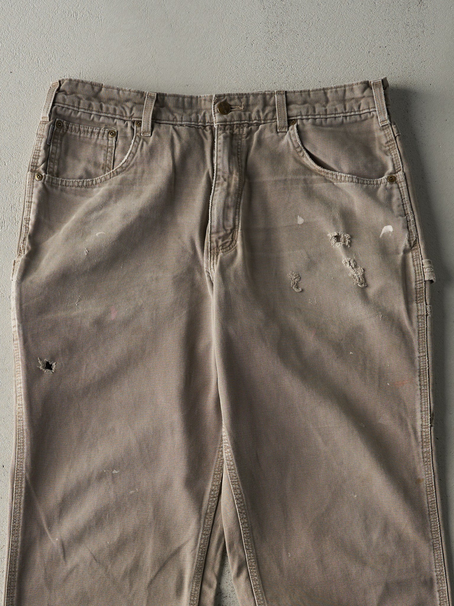 Vintage Y2K Beige Carhartt Lightweight Carpenter Pants (35.5x31)