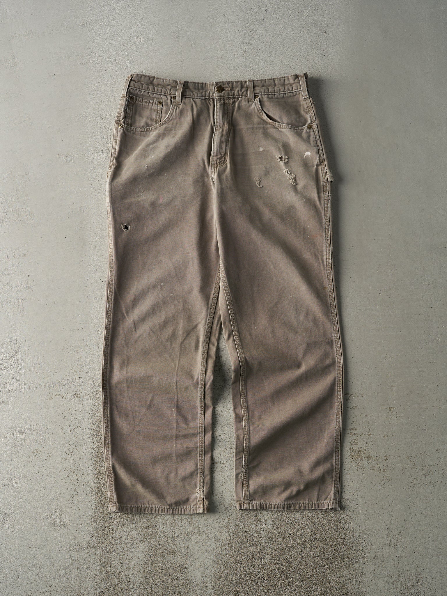 Vintage Y2K Beige Carhartt Lightweight Carpenter Pants (35.5x31)