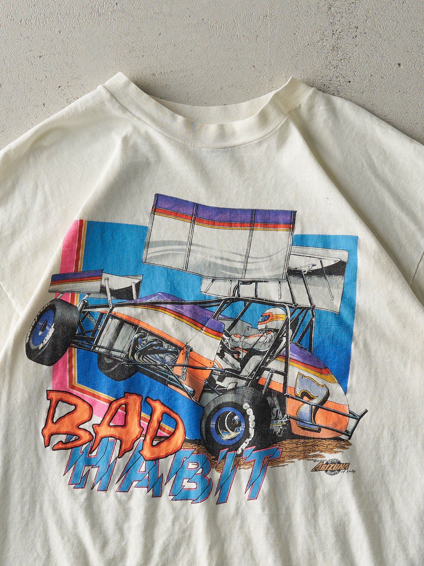 Vintage 90' White Bad Habit Racing Single Stitch Tee (M/L)