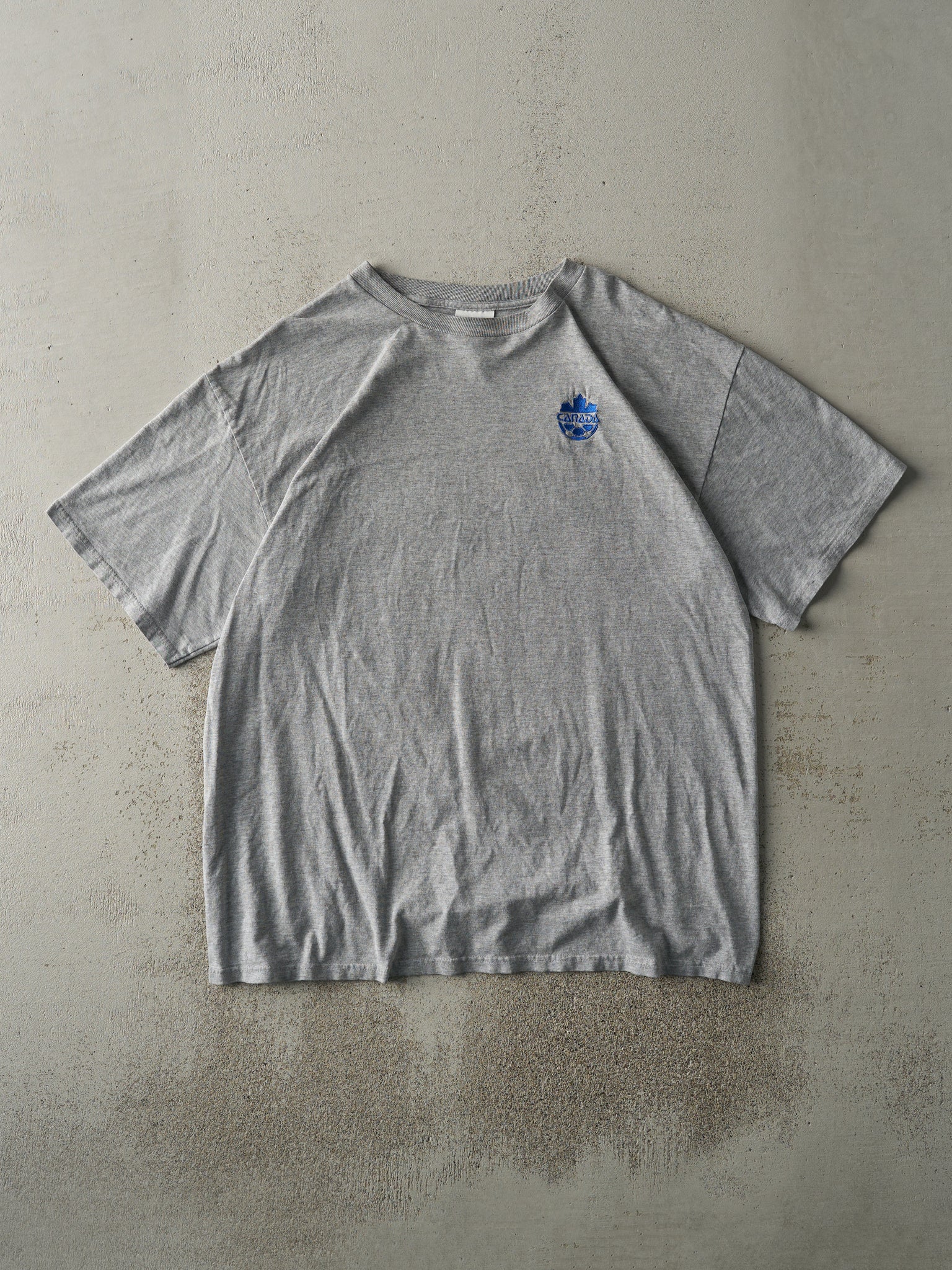 Vintage Y2K Grey Embroidered Adidas Tee (L)