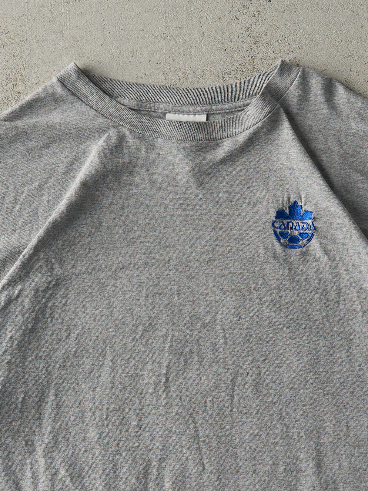 Vintage Y2K Grey Embroidered Adidas Tee (L)