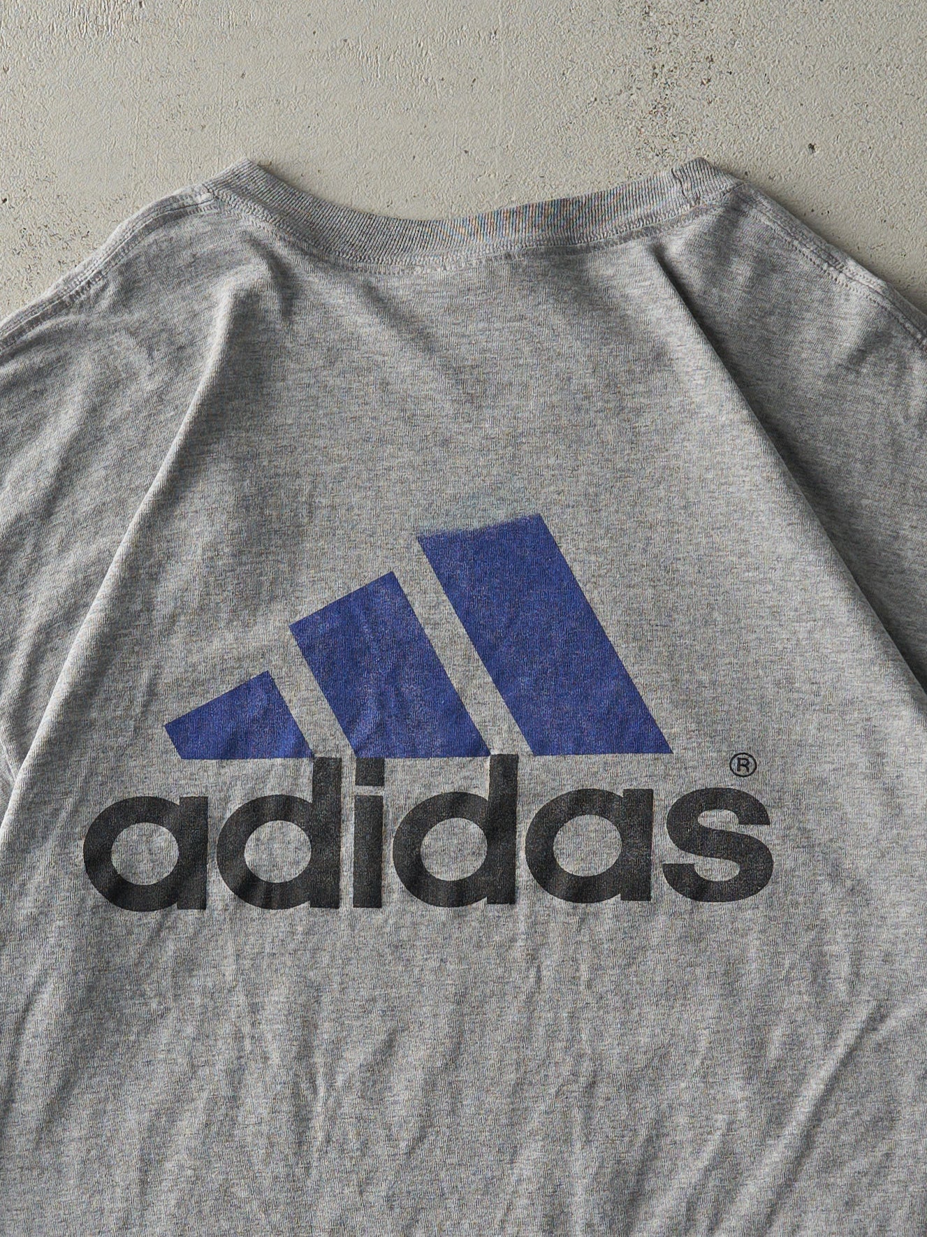 Vintage Y2K Grey Embroidered Adidas Tee (L)