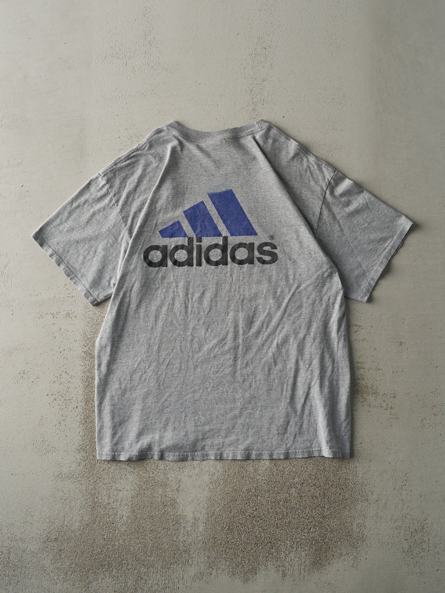 Vintage Y2K Grey Embroidered Adidas Tee (L)