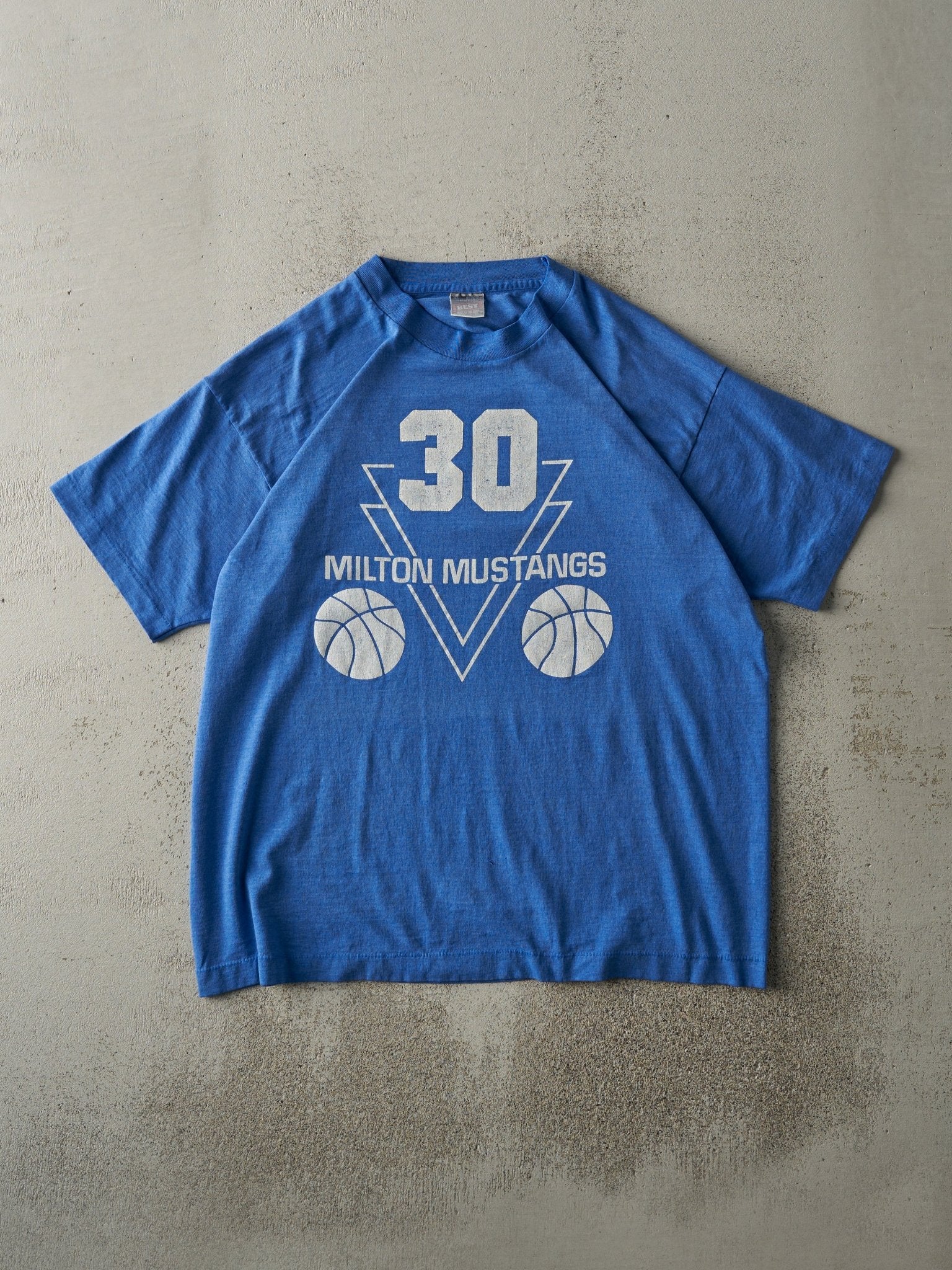Vintage 90s Blue Milton Mustangs Single Stitch Tee (M)
