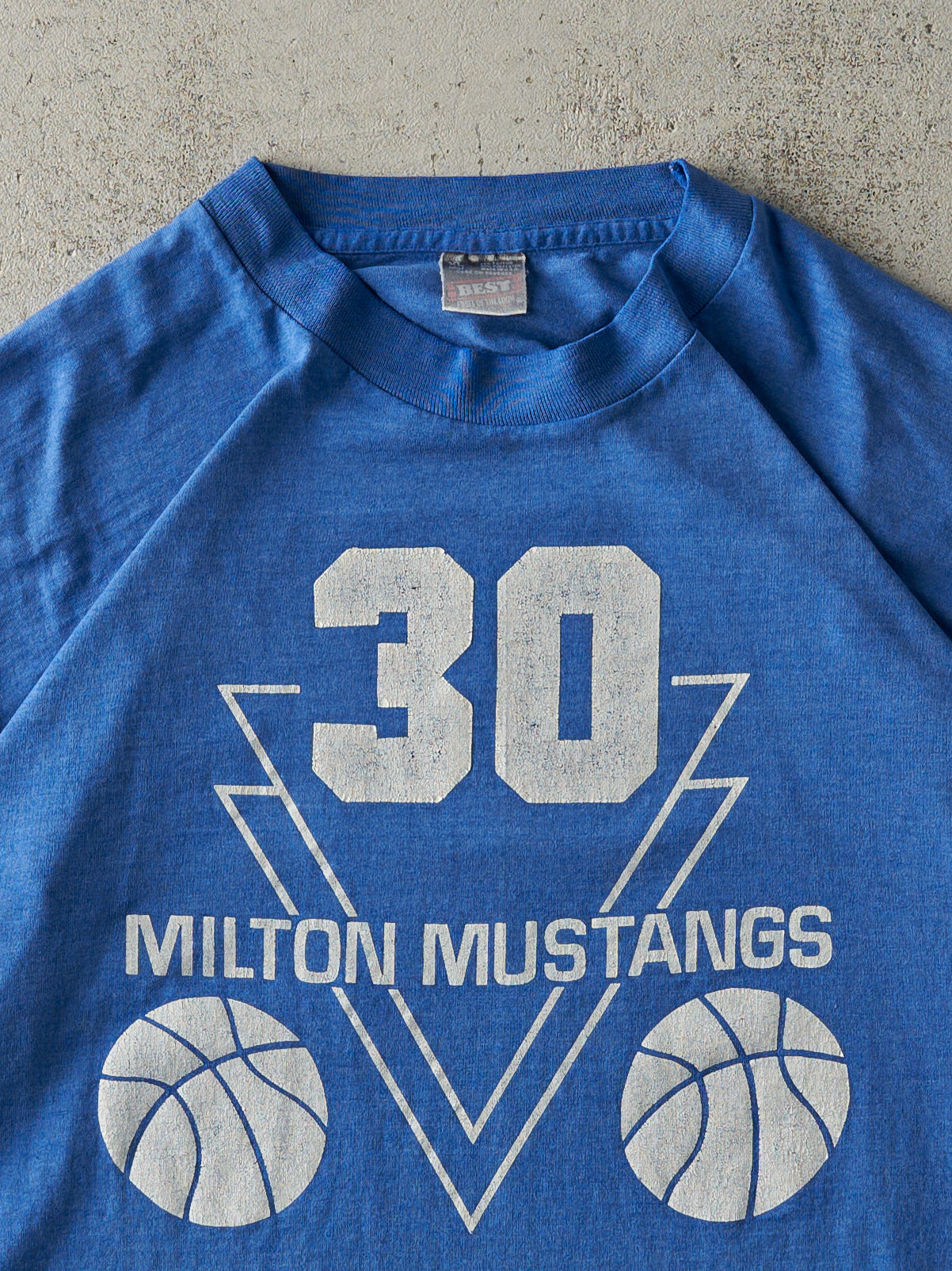 Vintage 90s Blue Milton Mustangs Single Stitch Tee (M)