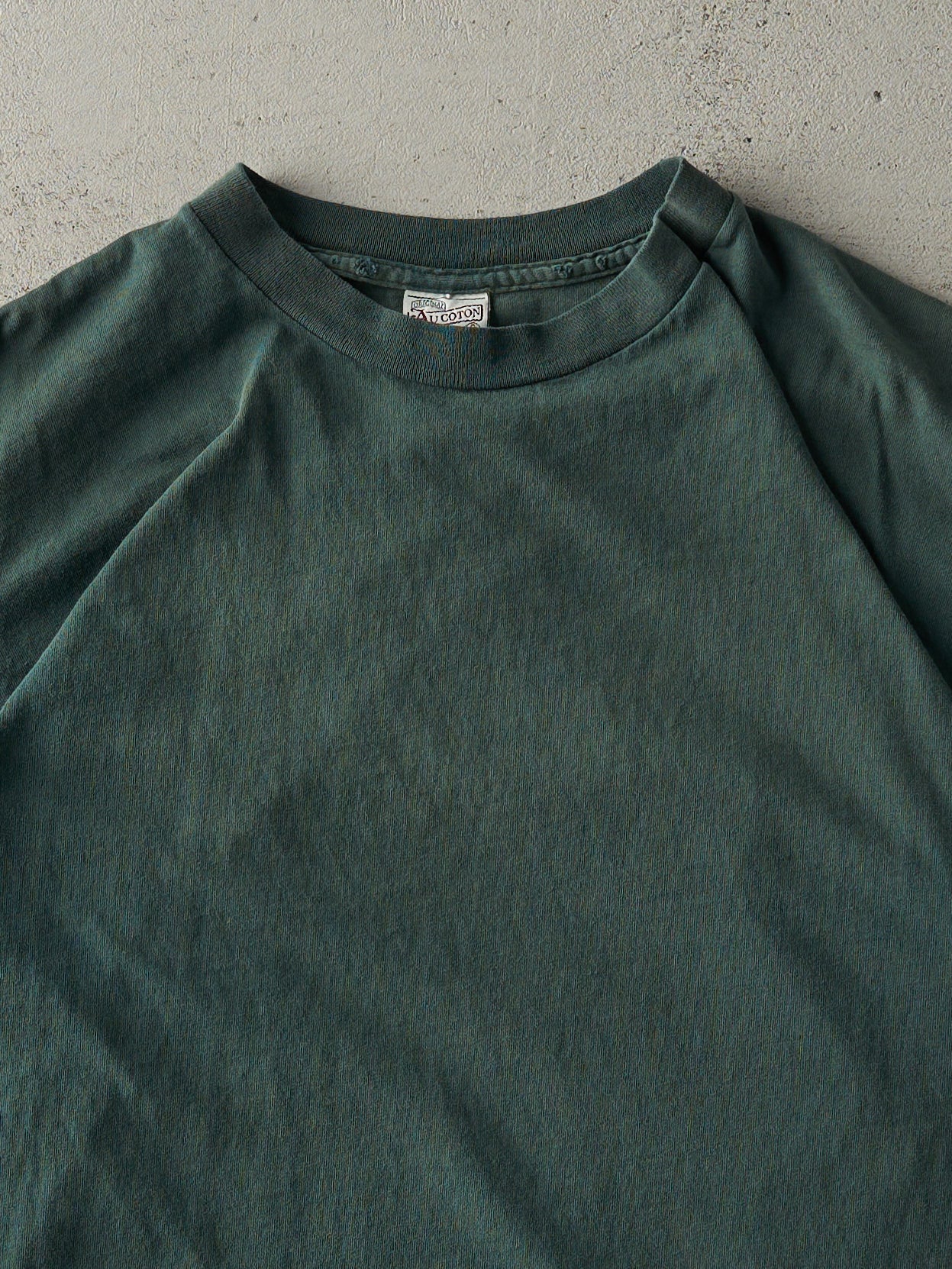 Vintage 90s Forest Green Blank Single Stitch Tee (M)