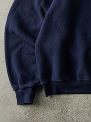 Vintage Y2K Navy Blue Russell Athletic Blank Boxy Crewneck (L)