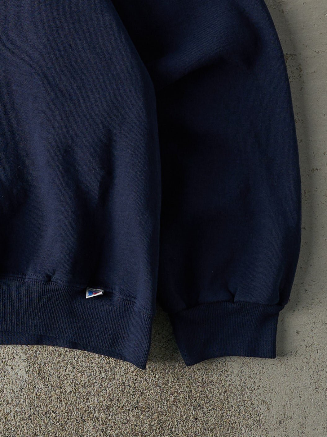 Vintage 90s Navy Blue Embroidered Logo Russell Athletic Crewneck (L)