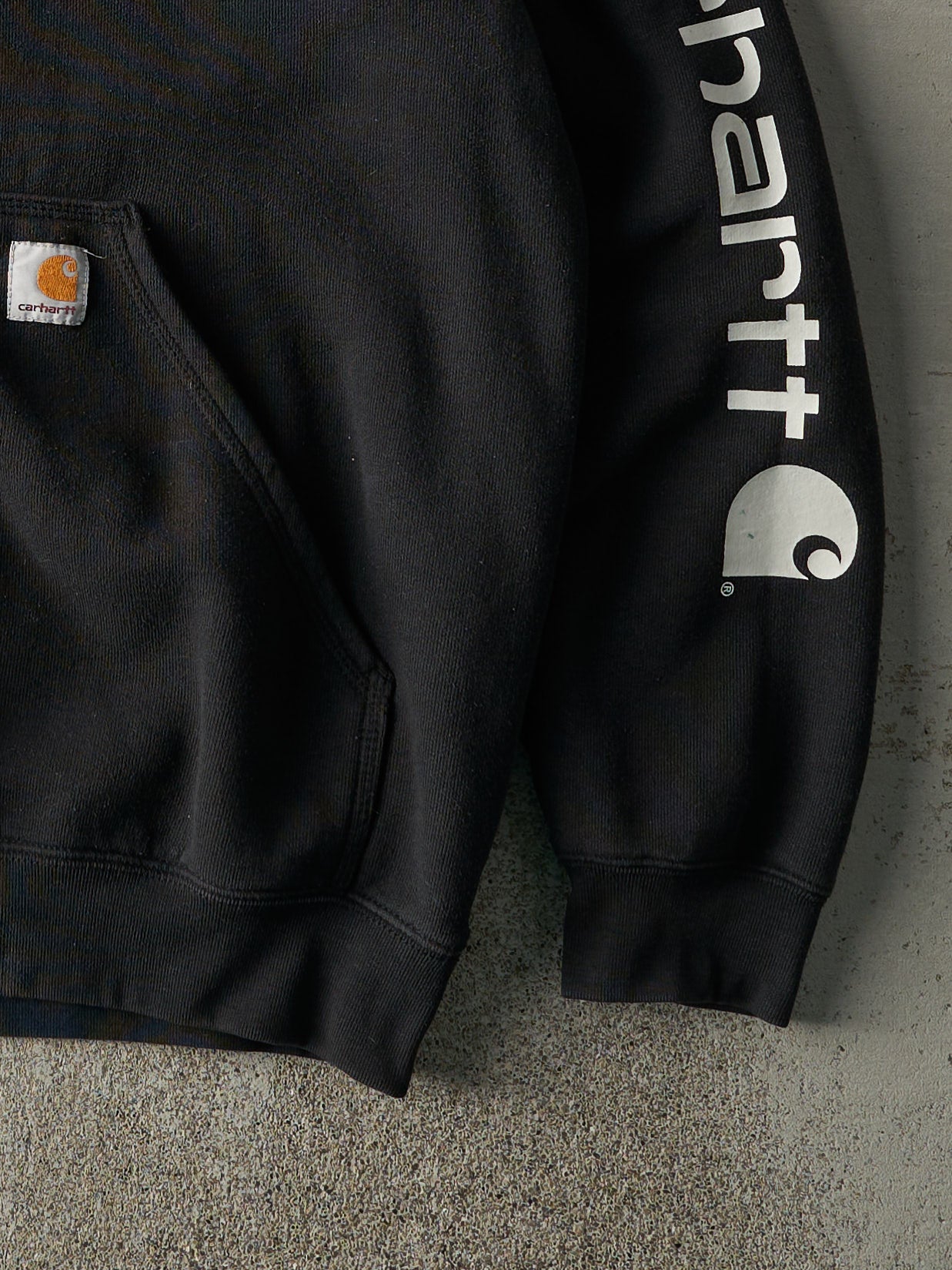 Vintage Y2K Black Embroidered Carhartt Hoodie (L)