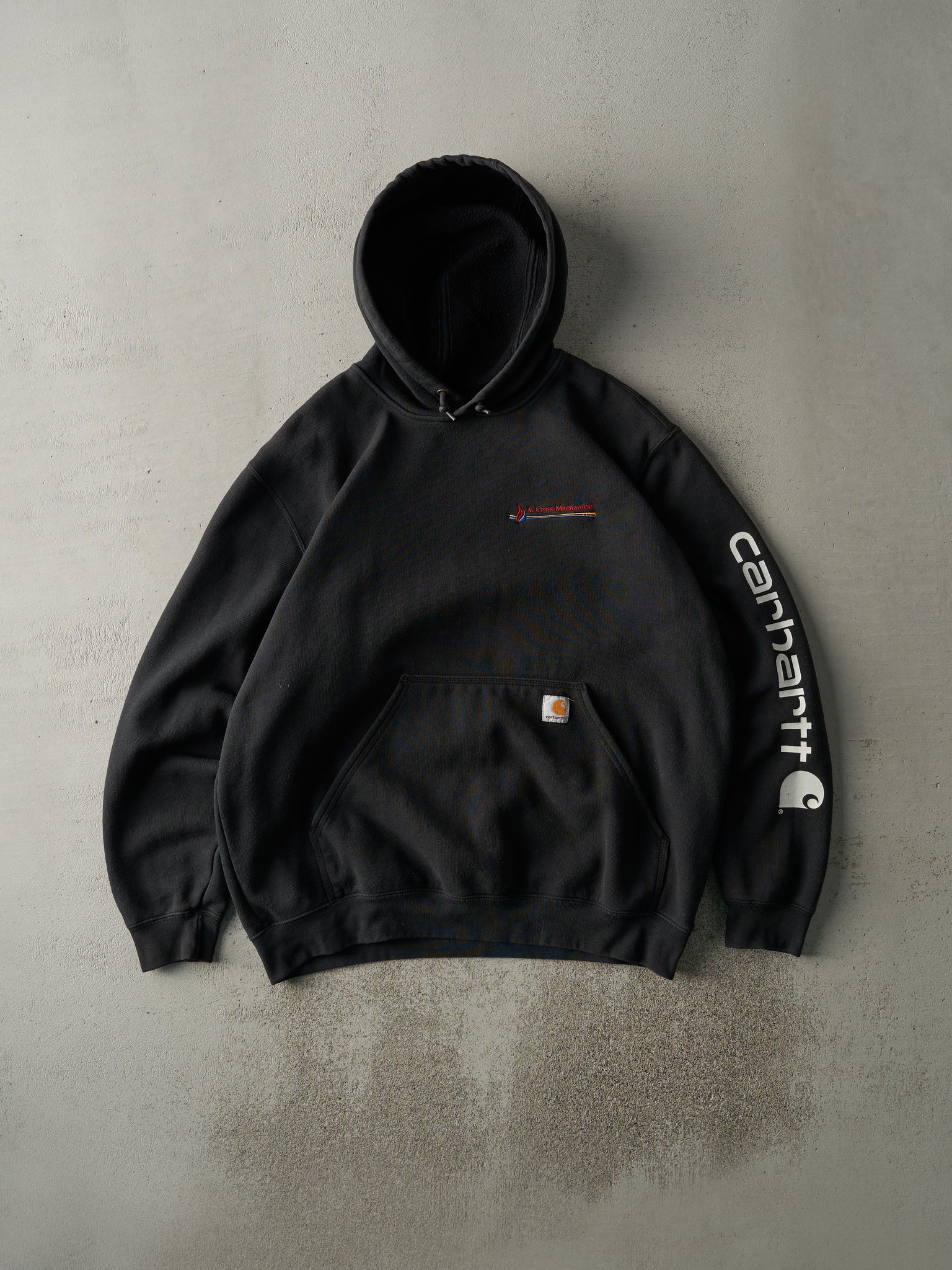 Vintage Y2K Black Embroidered Carhartt Hoodie (L)