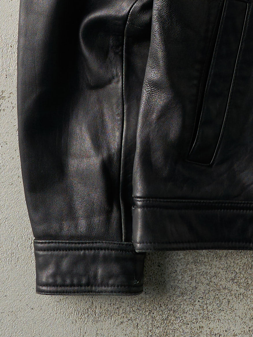 Vintage Y2K Black Guess Leather Jacket (M)