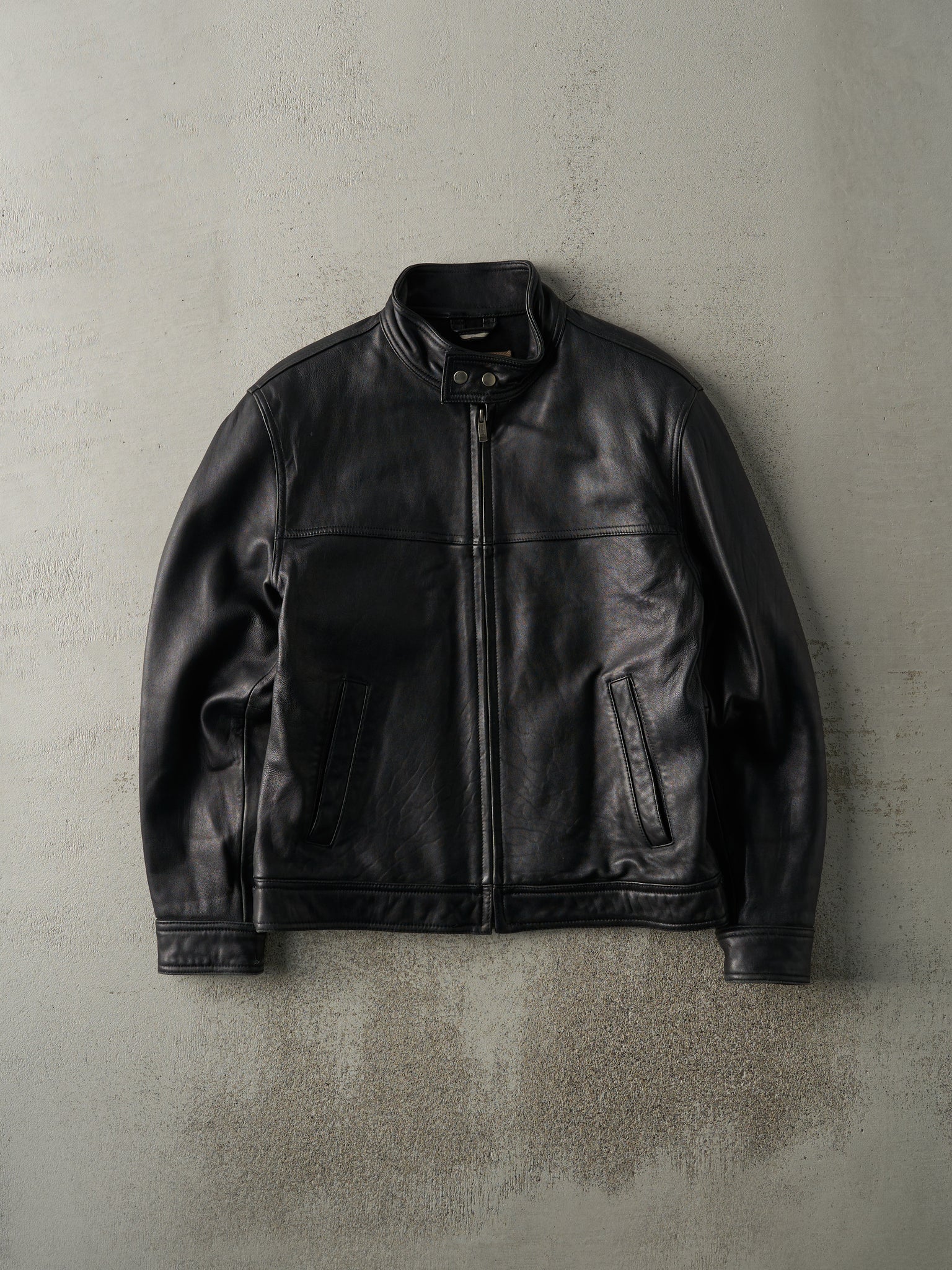 Vintage Y2K Black Guess Leather Jacket (M)