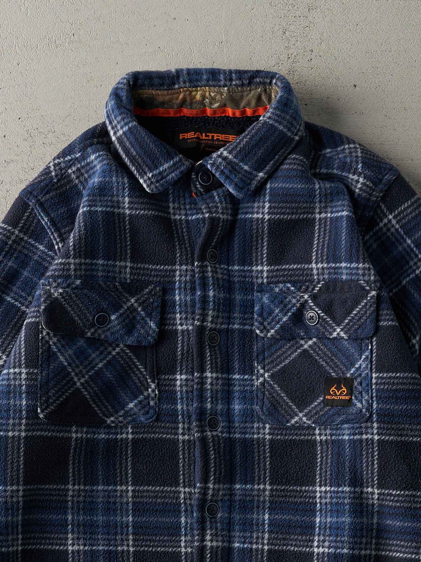 Vintage Y2K Blue Realtree Fleece Flannel Button Up (M)