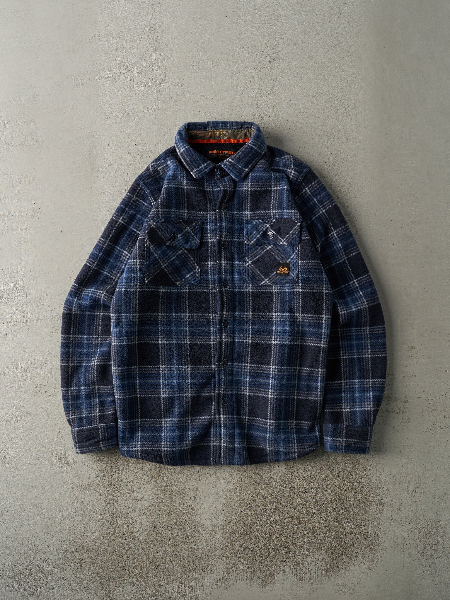 Vintage Y2K Blue Realtree Fleece Flannel Button Up (M)