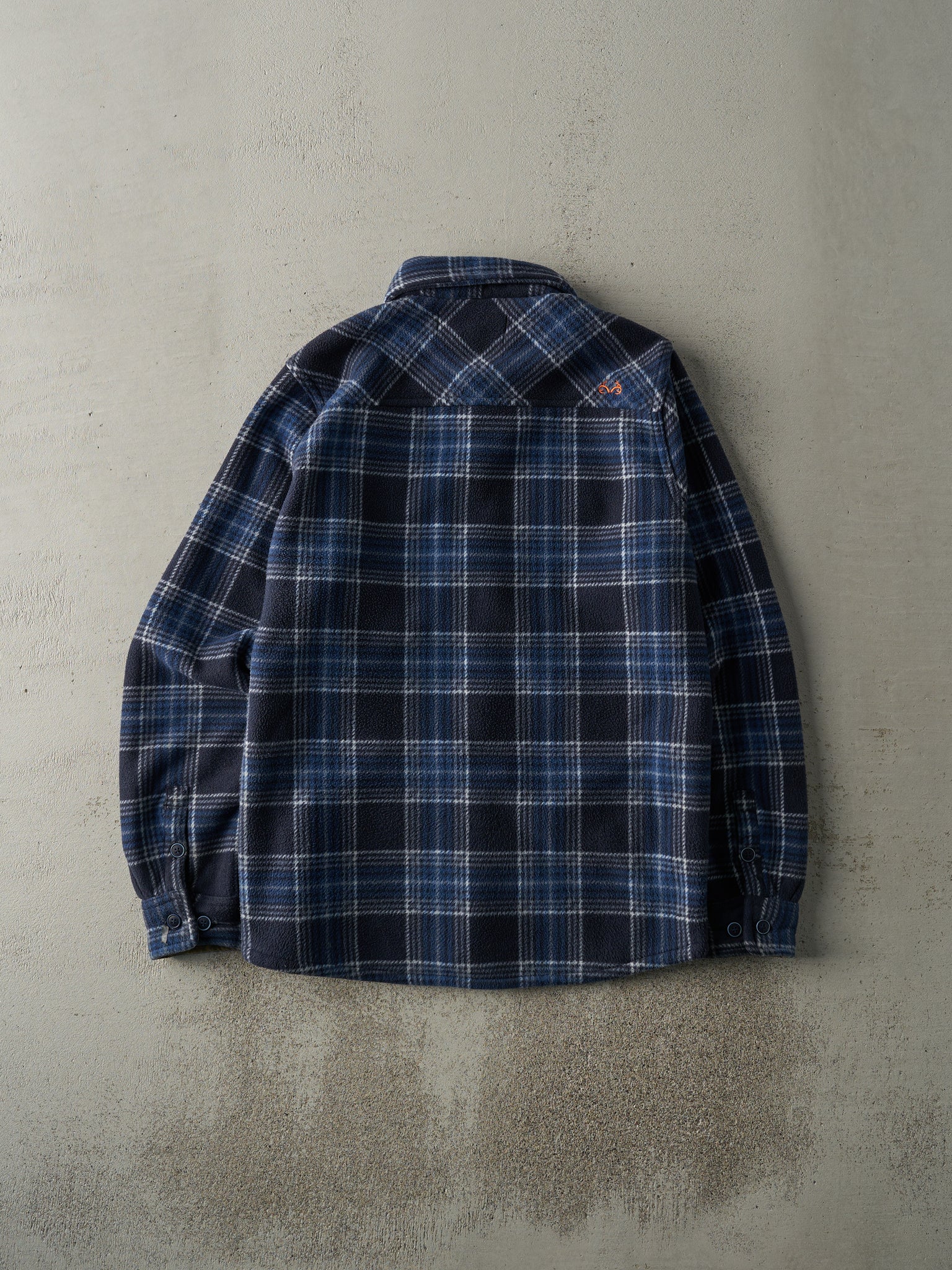 Vintage Y2K Blue Realtree Fleece Flannel Button Up (M)