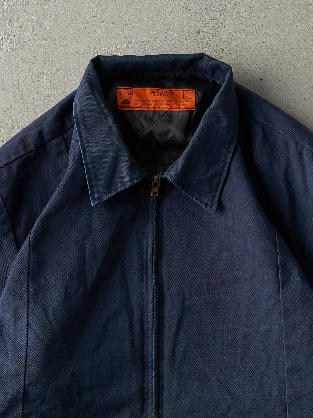 Vintage 80s Navy Blue Blank Work Jacket (M)