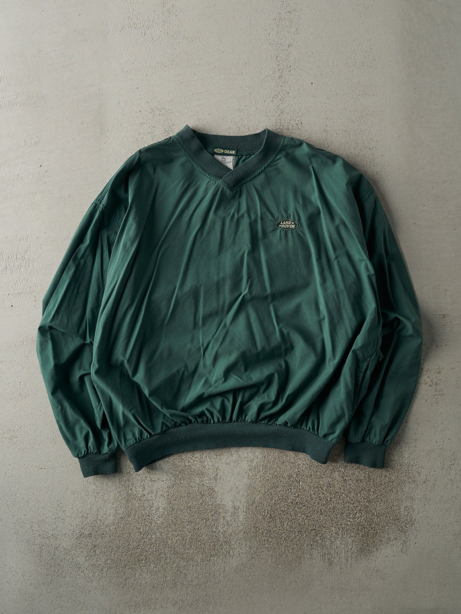 Vintage 90s Green Embroidered Land Rover Pullover Light Jacket (L)