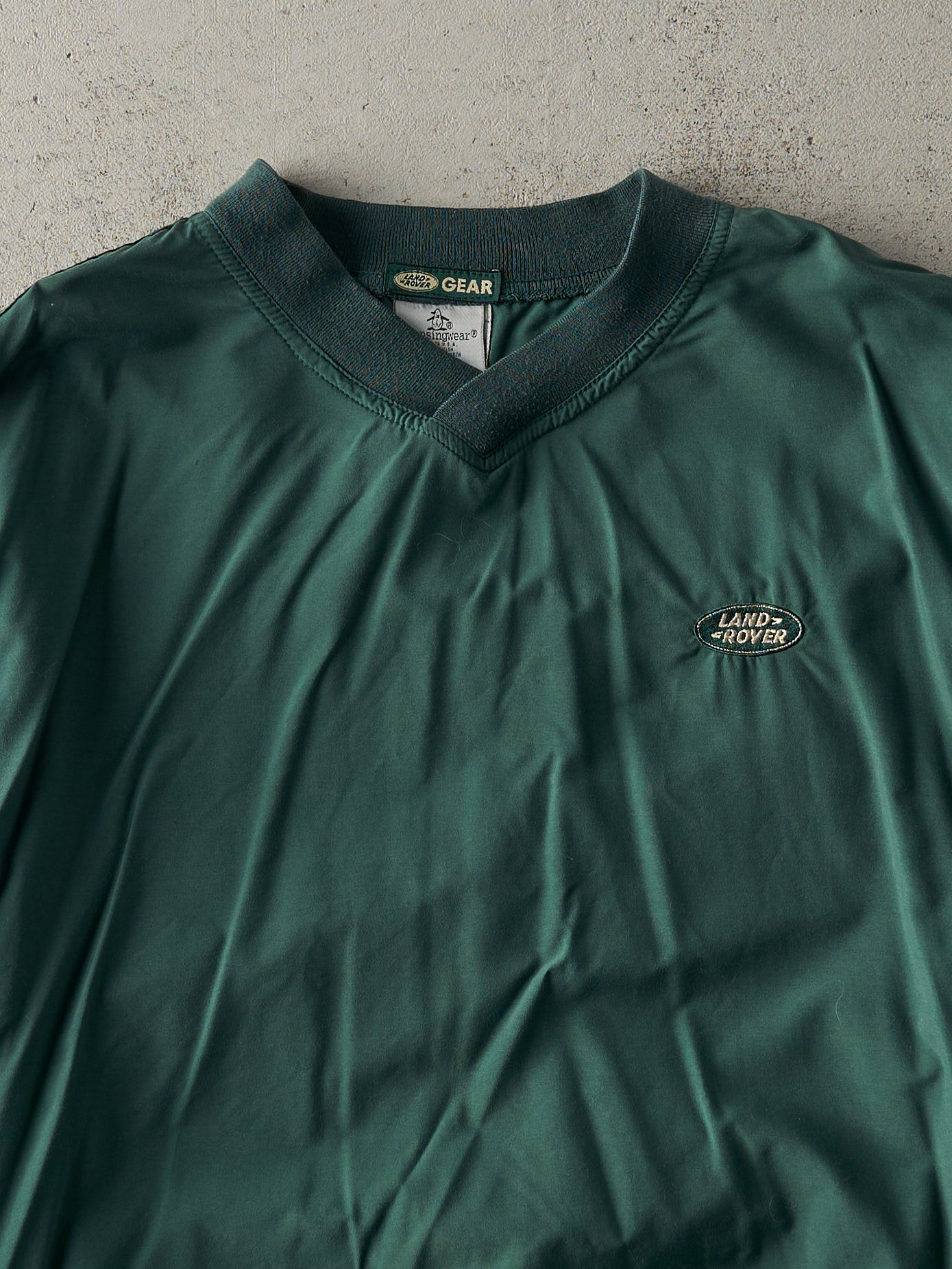 Vintage 90s Green Embroidered Land Rover Pullover Light Jacket (L)