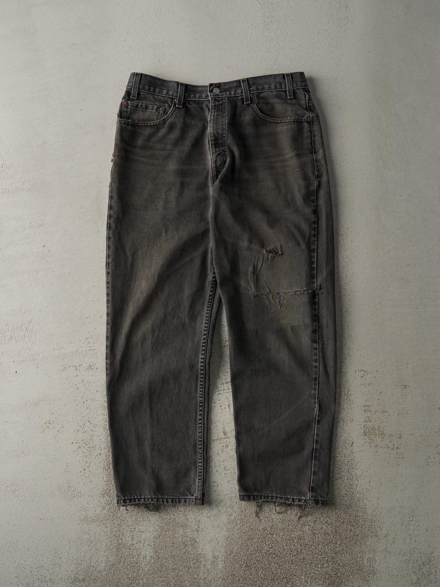 Vintage 90s Faded Black Levi's 550 Denim Pants (35.5x29.5)