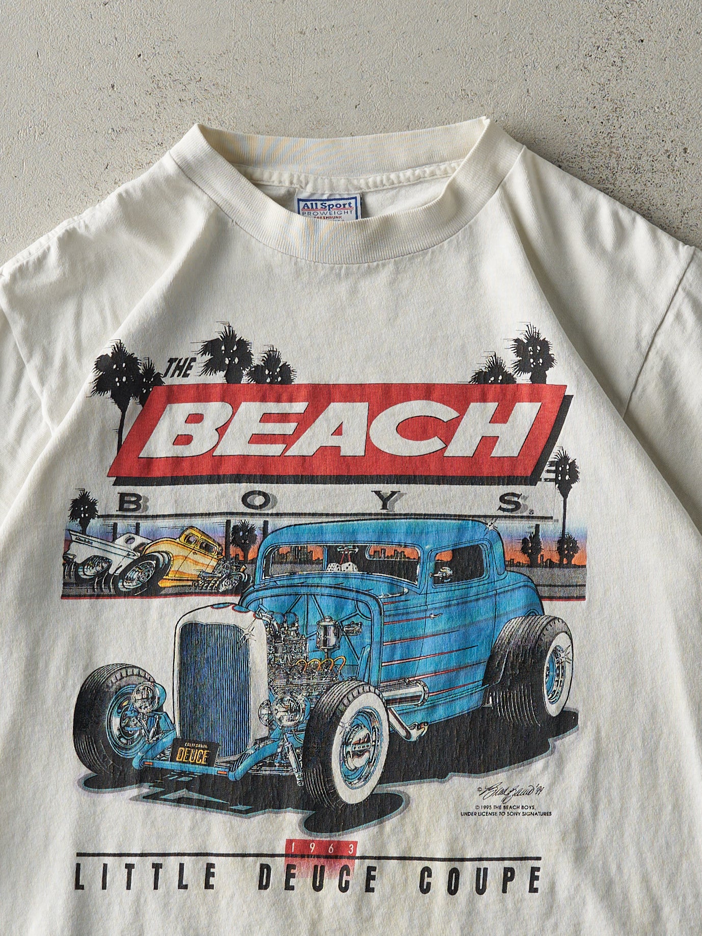 Vintage 95' White The Beach Boys Little Deuce Coupe Tee (M)