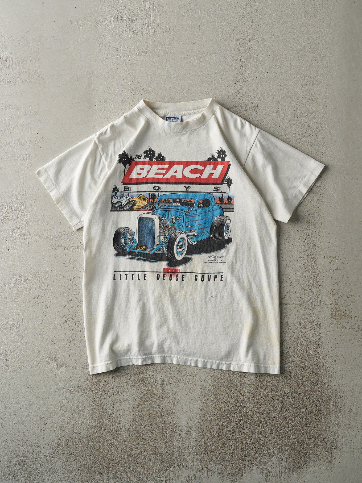 Vintage 95' White The Beach Boys Little Deuce Coupe Tee (M)