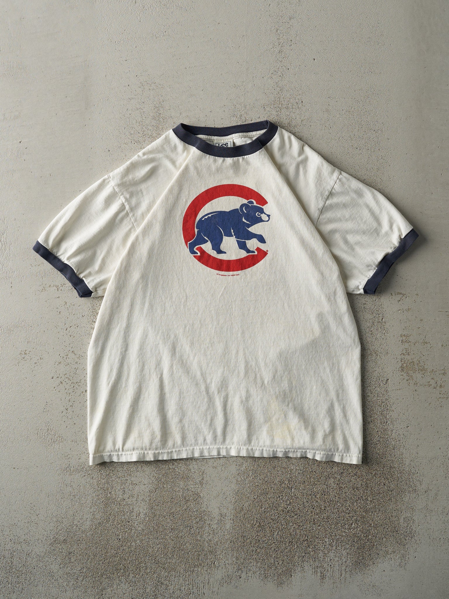 Vintage 07' White Chicago Cubs Ringer Tee (M)