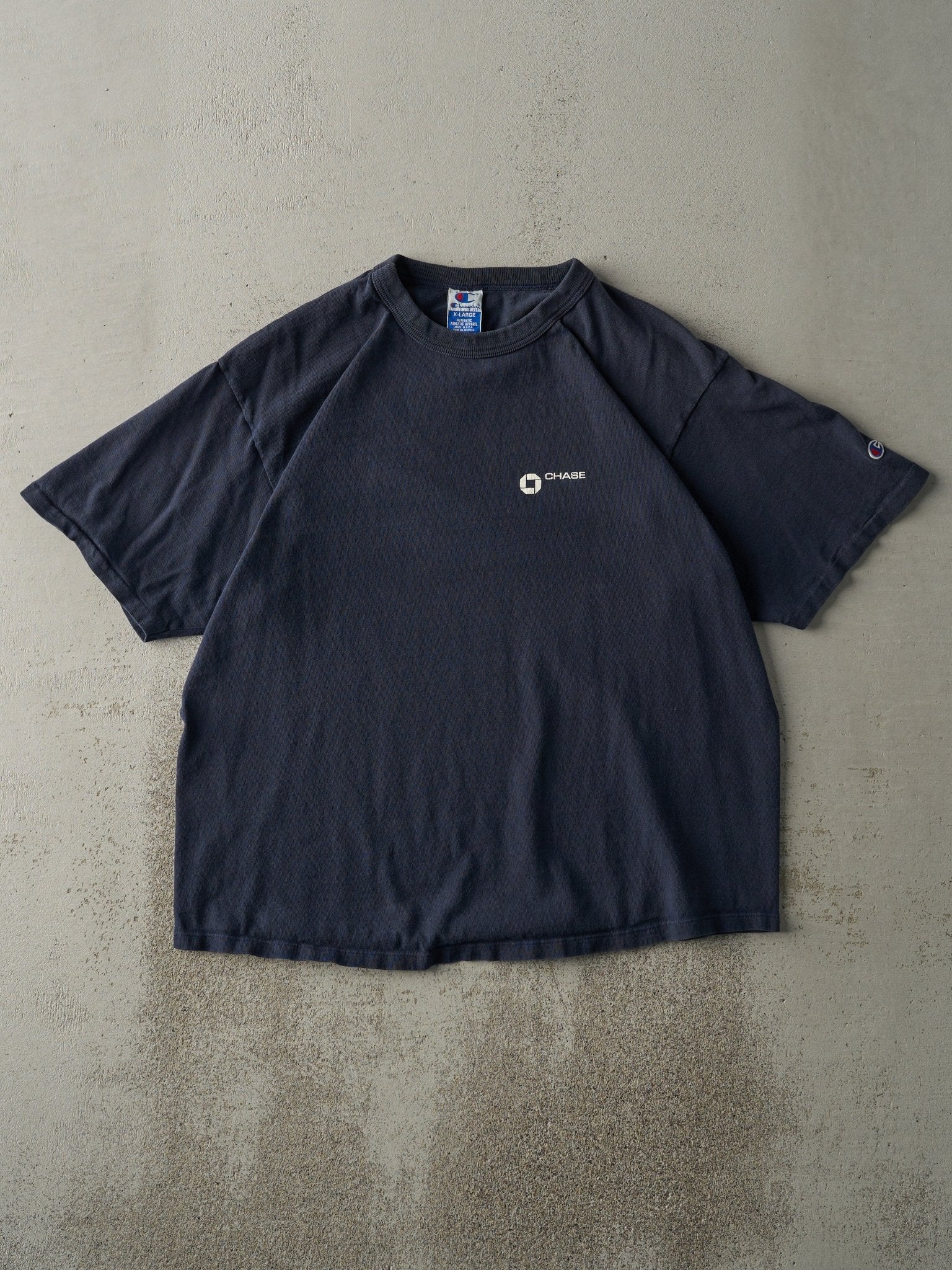 Vintage 90s Navy Blue Chase Bank Champion Tee (L)