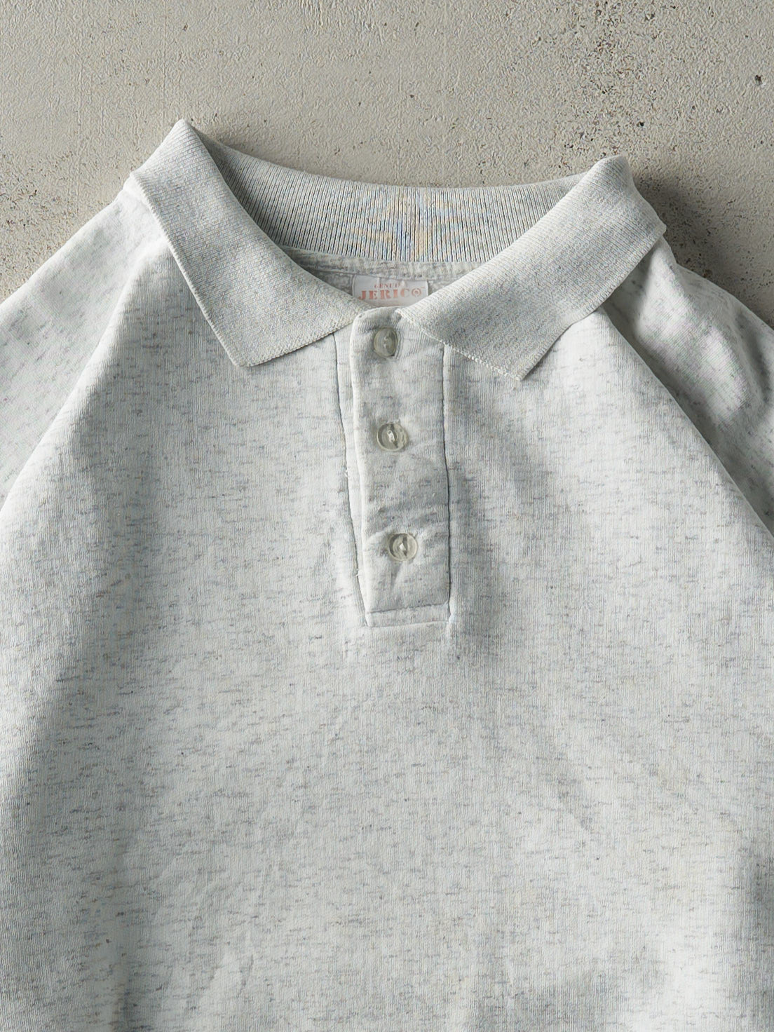 Vintage 90s Heather Grey Quarter Button Blank Boxy Sweatshirt (L)